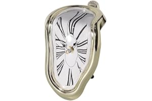 RoseDoes Orologio Fusione Salvador Dali, Stile Surrealismo Creativo Distorto, Orologio da Scrivania e da Scaffale Silenzioso Decorativo per ufficio, scaffale, tavolo da scrivania, regalo creativo