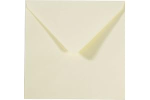 Vaessen Creative Florence Sobres Para Tarjetas, Cuadrado Grande, Marfil, Set de 25, Tarjetas a Juego Disponibles