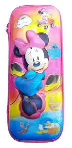 MSGH Multi Purpose Pencil Pen Case Storage Box Holder Pencil Pouch Pencil Box for Boys and Girls (Pink Mickey)