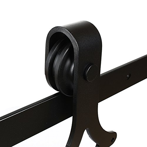 200cm Blume-Typ Schiebetürbeschlag Schiebetür Hängeschiene Flaschenzug Schiebetürsystem Komplett-Set für Schiebetüren Innentüren Trennwände und Wandschränke Edelstahl (200.0cm) - 7