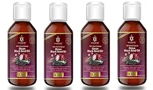 WAYMORE Onion Black Seed Oil (Kalonji Oil) for Natural Hair Care and Growth, Essential Vitamins for Dry Scalp and Hair, Weak and Breakage Prone Hair, Hair Fall - 240ml (Pack of 4 - 60ml each)