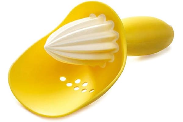 Joseph Joseph Catcher Presse-Agrumes Manuel Presse Citron Orange Lime, sans graines, Jaune
