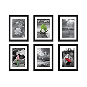 Amazon Brand - Solimo Collage Set of 6 Black Photo Frames ( 6 X 8 Inch - 6 )