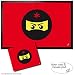 Produktbild Set: 1 Fußmatte Türmatte (60x40 cm) + 1 Mauspad (23x19 cm) - Gaming, Ninja Icon, Rot