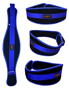 Aurion Weight Lifting Belt Pro Quality Neoprene Back Support Belt with Speed Fit Welcro Closure and Stainless Steel Hook and Loop Design - 6? Wide Soft Feel Padding