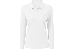 AjezMax Damen Poloshirt Baumwolle Golf Wintershirt Langarm Oberteile Sports Training Polo mit Kragen