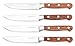 Produktbild makami 4er-Set Steakmesser BBQ Deluxe mit scharfer Glatter Klinge und Griff aus Elegantem Palisanderholz