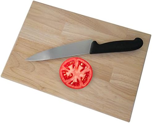 Premium Large Rectangular Chopping Block By Wood And More- Thick 100% Natural Hevea Wood Cutting Board With Finger Grooves On Each Side- Best Kitchen Aid For Home Cooks &amp; Professional Chefs