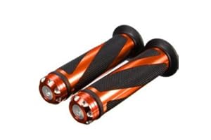 Alamor CNC Aluminium 7/8 Guidon Moto Poignées De Main en Caoutchouc-Orange