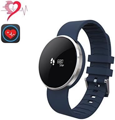 Smart Fitness Tracker Heart Rate Monitor Blood Pressure Bracelet Sedentary Reminding Sleep Management Alarm SOS Call Reminder Pedometer Sport Activity Healthy Wristband With OLED Touch Apply To IOS And Android ( Color : Blue )