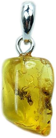 Rare Natural Baltic Amber with Insect Inclusion &amp; Sterling Silver Pendant