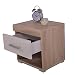 3 Piece Bedroom Set 4+2 Chest of Drawers Bedside Table & Wardrobe White & Sanoma Oak