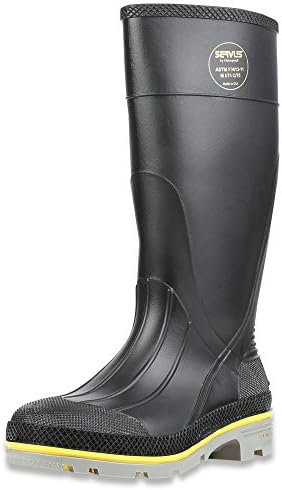 HoneywellServus XTP 15" PVC Chemical-Resistant Steel Toe Men's Work Boots, Black, Yellow & Gray (75109)