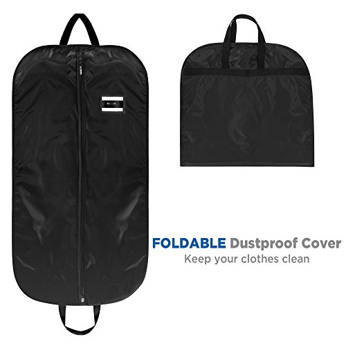 Ecooe 2 x Schwarz Kleidersack Polyester Kleiderhülle Kleiderschutz Aufbewahrung 110 × 60 cm - 3