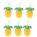 Produktbild Baoblaze 6X Plastik Trinkbecher Getränkebecher Trinkflasche Cocktailbecher mit Deckel und Strohhalm, Ananas Form