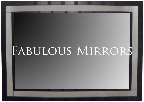 Fabulous Mirrors Large 43inch x 31inch (109cm x 79cm) Modern Black Framed Mirror - Stunning Quality - Ready to Hang - ITV Show Supplier