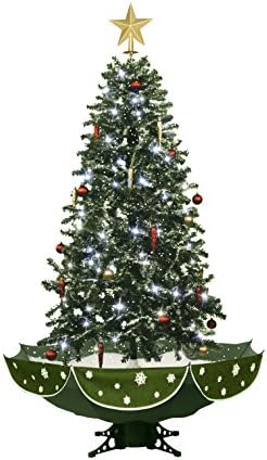 5ft Snowing Cascading Christmas tree with Lights & melodies - 140cm + 20cm Star (Green)