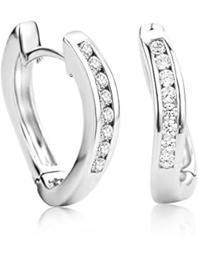 Orovi Damen Creolen Ohrringe Silber 925 Sterling Silber Zirkonia