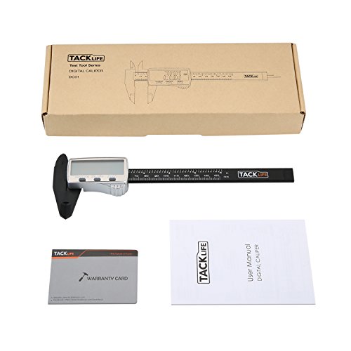 Tacklife -DC01- Klassischer Digitaler Messschieber 150mm / 6-Zoll mit großem LCD-Display für Außen-, Innen- und Tiefenmaß - 8