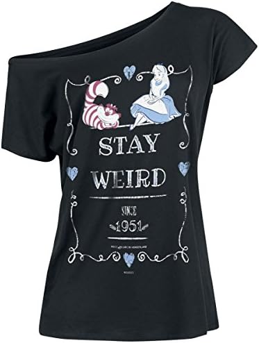 Alice in Wonderland Stay Weird Women T-Shirt Black, Wide