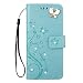 Produktbild Sweau Galaxy J7 2018 Handyhülle, Ultra Dünn PU Leder Flip Cover Wallet Schutzhülle mit Strass Butterfly Muster Innere Silikon TPU Hülle mit Lanyard Strap Lederhülle für Samsung Galaxy J7 2018