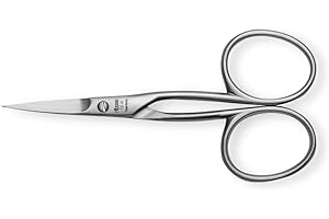 nippes Solingen Cuticle Scissors, Stainless Steel, 9 cm, Cuticle Scissors, Remove Excess Cuticles, Scissors for Nail Care, Made in Germany, Silver, 131R