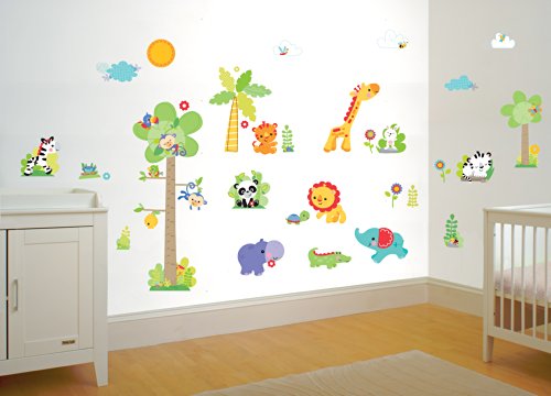 Fisher-Price Rainforest Nursery Wall Sticker Kit with Height Chart