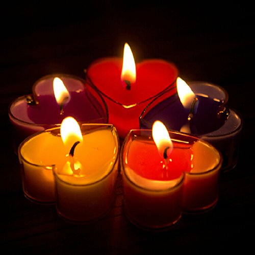 Ericoy 18 Teelicht Set romantische Liebe Herz Form Pudding Rauchfreie Duft Kerzen Schwimmkerzen - 2