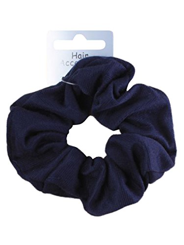 Navy Blue Soft Jersey Fabric Hair Scrunchie Bobble Elastic Hair Band