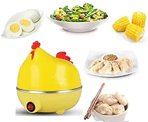 Prisha Mart Egg Boiler Electric Automatic Off 7 Egg Poacher for Steaming, Cooking Also Boiling and Frying (Yellow)