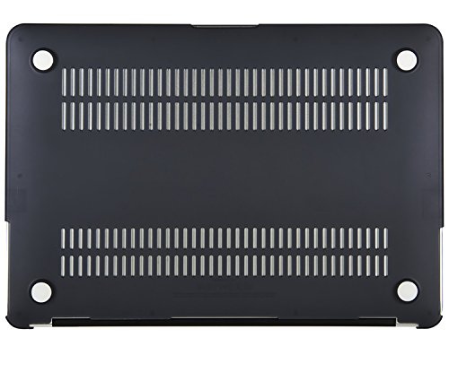 MacBook Air 11 Hülle Schale, iNeseon Ultra Slim Gummierte Hartschale Tasche Cover Shell, US schwarz und EU Transparent Tastatur Abdeckung Schutzhülle für Apple MacBook Air 11.6 Zoll [Modell:A1370 und A1465] (Schwarz) - 5