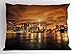 Produktbild ABAKUHAUS New York Kissenbezug, Manhattan bei Sonnenuntergang, Dekorativer Standard King Size Gedruckter Kissenbezug, 75 x 50 cm, Orange Schwarz