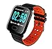 Price comparison product image Fitness Tracker Smartwatch RONEBERG, Blood Pressure,Heart Rate, Pulsometer,Sleep Monitor, Pedometer, Smart Wrist Band Call and Message Vibration, Android, iOS, for Women, Men, Kids, RA6 (Black/Orange)
