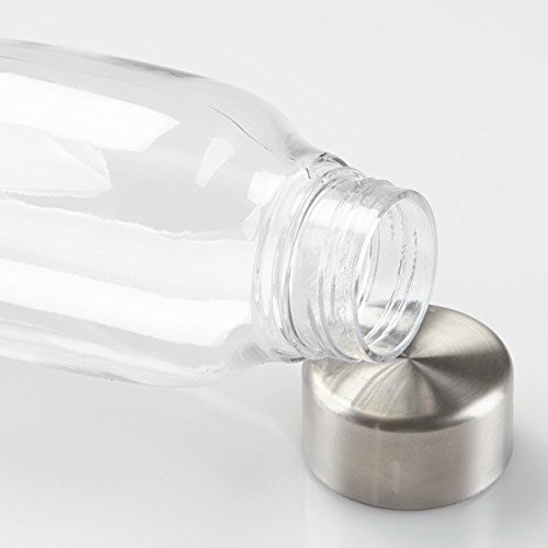 InterDesign 81520EU Onza Flasche Medium, Durchsichtig/Edelstahl Gebürstet - 6