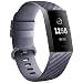 Produktbild KIMILAR Fitbit Charge 3 Armband Edelstahl, Silikon Ersatz-Armbänder Verstellbare Sport Bracelet Band Wristband für Fitbit Charge 3 & Special Edition Fitness-Tracker, Grau-blauen, S