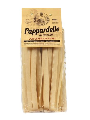 Antico Pastificio Morelli - Pappardelle di Toscana al Germe di grano (500gr) - Trafilata al bronzo - Pacco da 3 Confezioni (3 x 500gr)