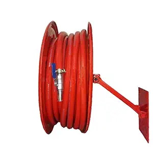 Safe Pro Mild Steel First Aid Hose Reel Drum with 30 mtr Pipe and Nozzle (Red)