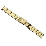 22mm Luxus Männer aus massivem Gold Edelstahl Uhrenarmbänder schwere Art Auster Stil Sicherheitsverschluss Spange gebürstet matt