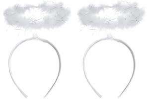 OPIURVY Aureola Dell'angelo Bianco,2 Pezzi Aureola Dell'angelo di Alice,Accessori di Halloween,l'accessorio Perfetto per Donne,Uomini e Bambini per Completare un Costume da Angelo,moda da festa