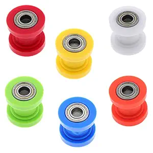 MAXBELL Motorcycle 10mm Chain Roller Pulley Tensioner Wheel Guide for Cars Red