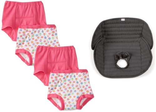 Gerber 4 Pack Training Pants with Seat Protector, Girl, 3T