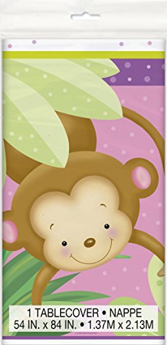 Tischdecke für Babyparty, Affenmotiv, aus Kunststoff, 2,1 x 1,4 m - 2