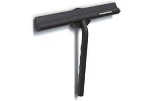 Minismus Raclette de Douche pour Douche, Salle de Bain, carrelage, Miroir, fenêtre, Support magnétique sans perçage, Autocollant, Design Moderne élégant (21 cm, Noir)