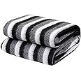 PPS Textiles Polo Striped Fleece Warm and Soft, Full-Length Blankets ( Black and White , 240 cm x 130 cm )