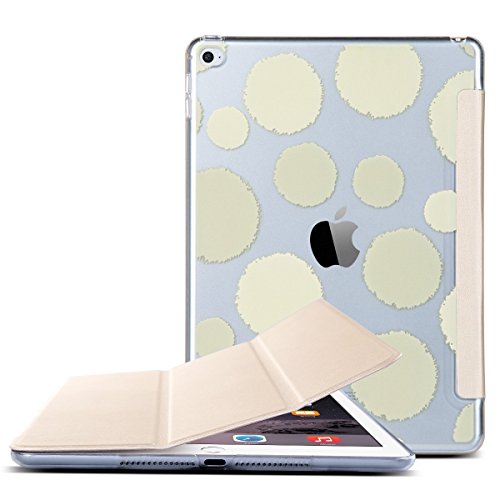 iPad Air 2 Hülle, ULAK Ultra Dünn [Gemusterten Design] Wickelfalz Ledertasche mit Lichtdurchlässig Rückseite Abdeckung Schutzhülle für Apple iPad Air 2 / iPad 6 / Auto aufwachen / Schlaf Funktion (Champagne Gold)