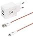 Produktbild Xtorm CX004 Xtorm Lightning cable + AC Adapter (Silber-Rot, Nylon Mantel, Mfi Lightning f. Apple iPhone, iPad, iPod)