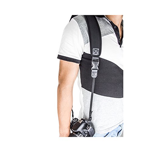 JJC NS-q1  Confort N  opr  ne Sangle de Cou avec Motif antid  rapant pour DSLR Camera       Noir
