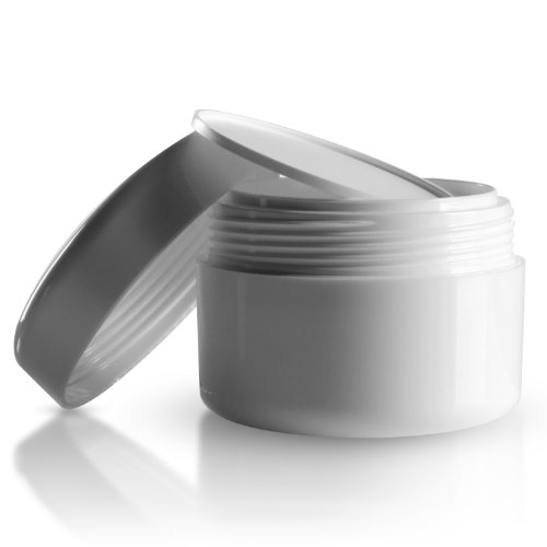 5 x Cremedose 100ml Softline / Kosmetiktiegel / Cremetiegel weiss, abgerundet, doppelwandig mit Schraubverschluss und Abdeckscheibe