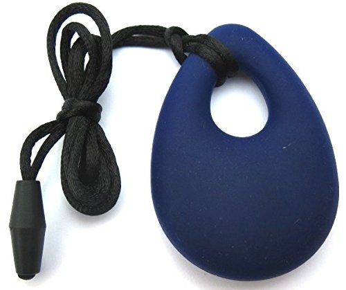 PHEEBSTERS SENSORY TOYS TEARDROP PENDANT (Navy Blue) - CHEWY NECKLACE JEWELLERY - SENSORY / AUTISM