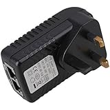 PIXNOR DC 48V 0.5A POE Injector Power Supply Over Ethernet Adapter with UK Plug for 12V 24V 48V POE Device